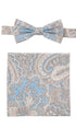 Prince Bowtie Set Fliege + Tuch Paisley - Hellbeige