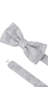 Prince Bowtie Fliege Paisley - 100% Seide - Verschluss im Detail - Hellgrau