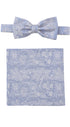 Prince Bowtie Set Fliege + Tuch Paisley - 100% Seide - Hellblau