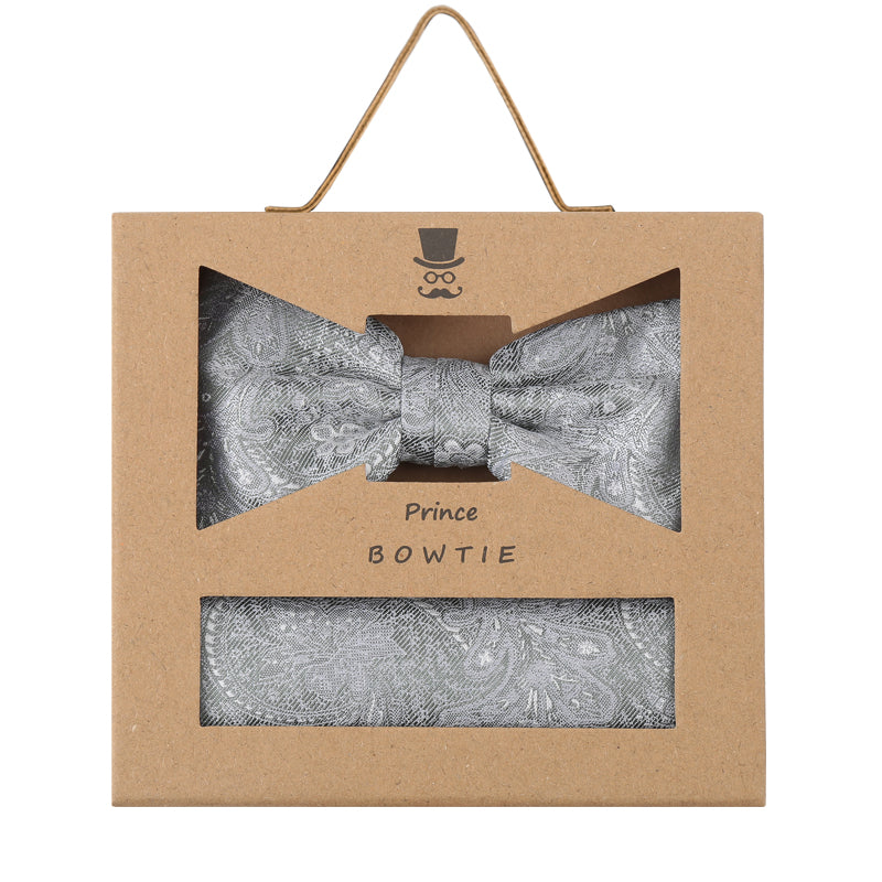 Prince Bowtie Set Fliege + Tuch Paisley - 100% Seide - Box - Mint