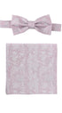 Prince Bowtie Set Fliege + Tuch Paisley - 100% Seide - Rosa