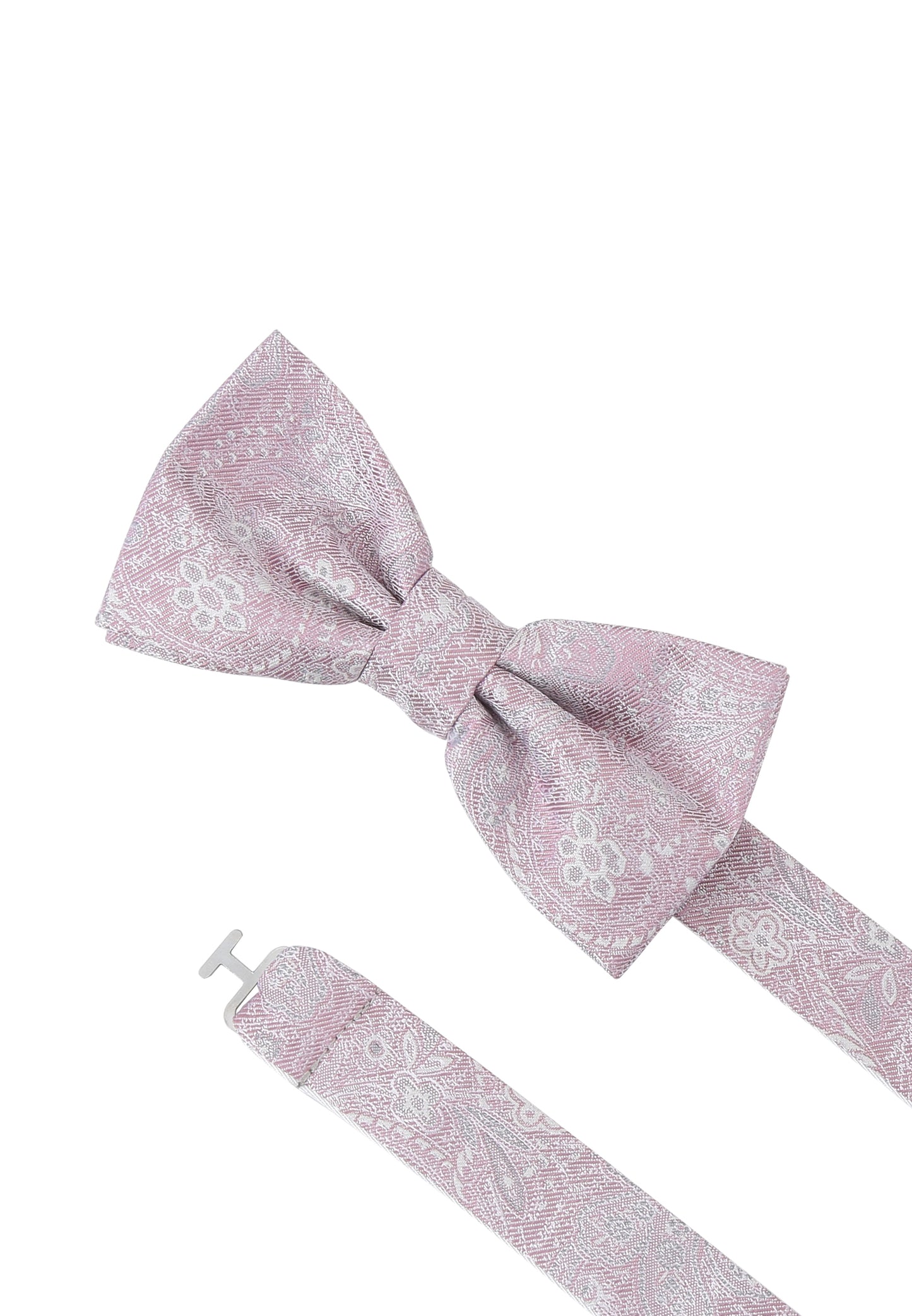 Fliege + Tuch Paisley - 100% Seide - Rosa