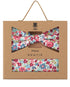 Prince Bowtie Set Fliege + Tuch Flower - 100% Baumwolle - Box - Koralle