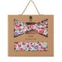 Prince Bowtie Set Fliege + Tuch Flower - 100% Baumwolle - Box - Koralle