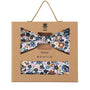 Prince Bowtie Set Fliege + Tuch Flower - 100% Baumwolle - Box - Blau