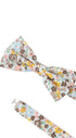 Prince Bowtie Fliege Flower - 100% Baumwolle - Verschluss im Detail - Beige