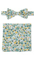 Prince Bowtie Set Fliege + Tuch Flower - 100% Baumwolle - Mint