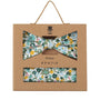 Prince Bowtie Set Fliege + Tuch Flower - 100% Baumwolle - Box - Mint
