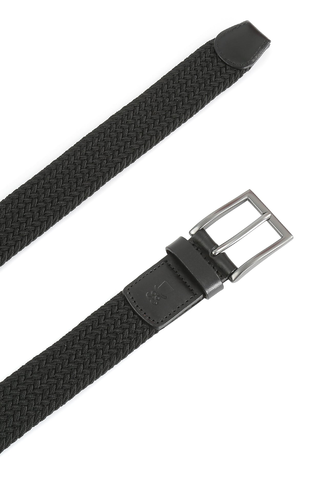 Prince Bowtie Flechtgürtel Stretchband - Gürtel geöffnet im Detail - Schwarz