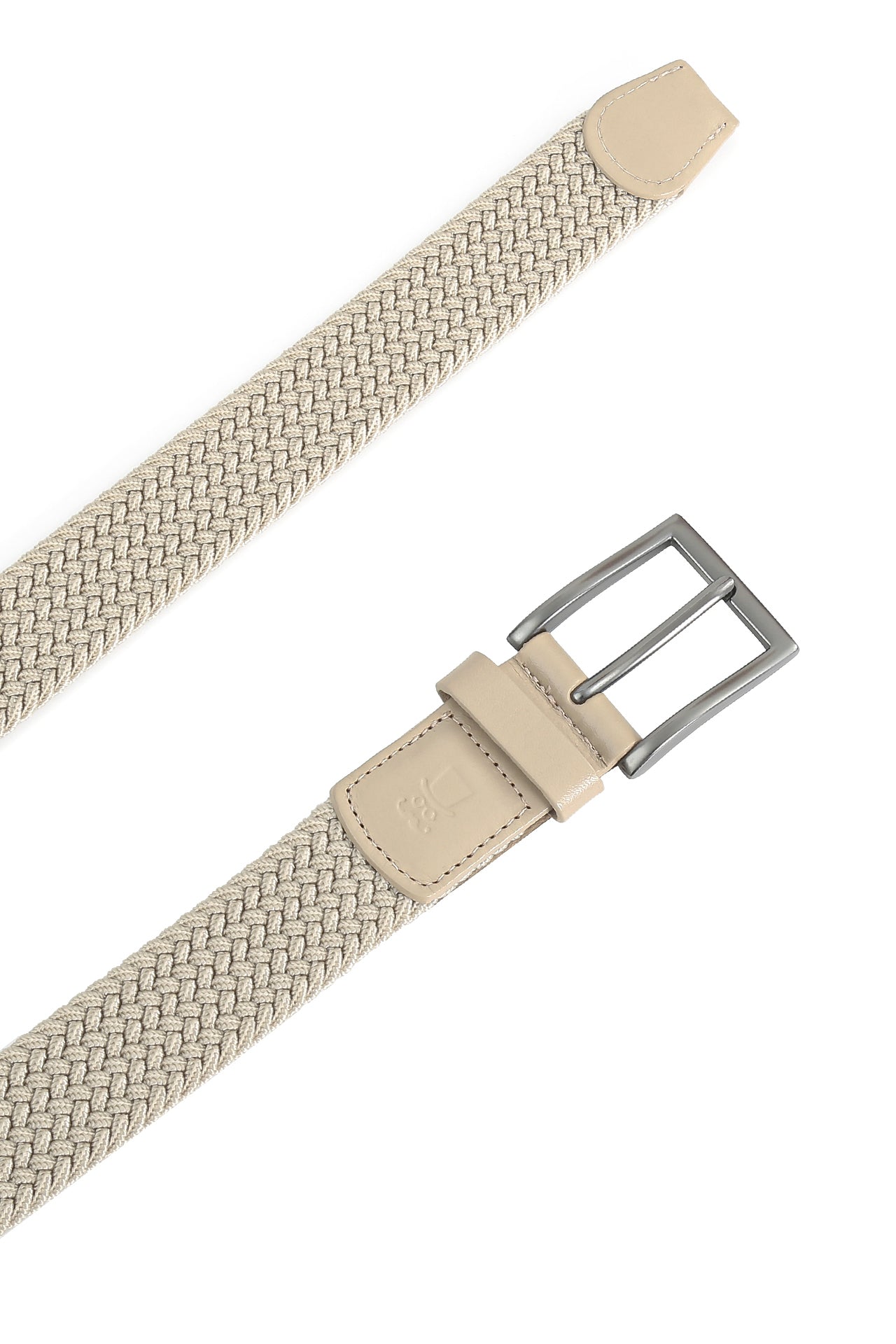 Gürtel beige meliert - Flechtgürtel Stretchband
