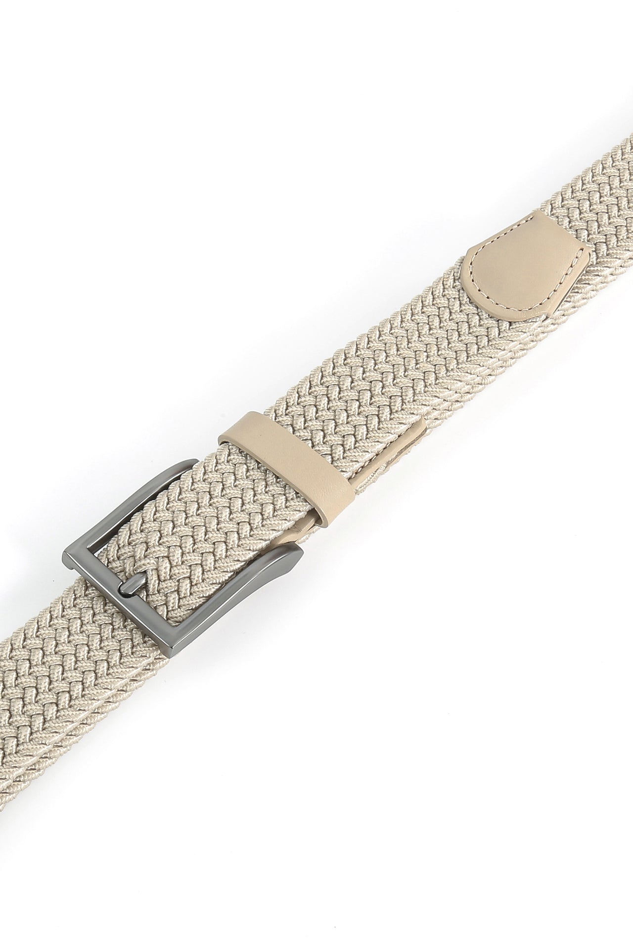 Gürtel beige meliert - Flechtgürtel Stretchband
