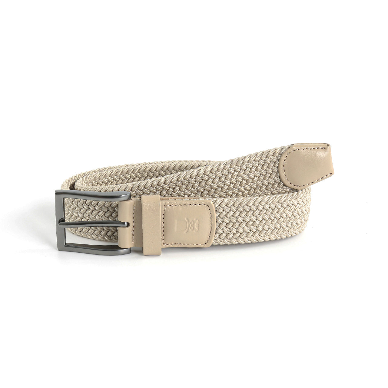 Gürtel beige meliert - Flechtgürtel Stretchband