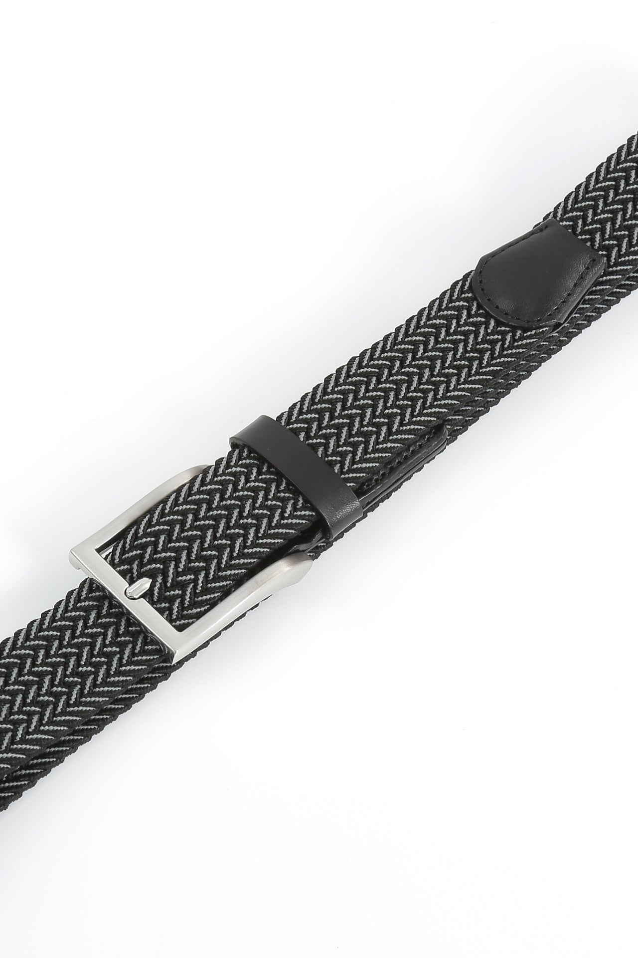 Prince Bowtie Flechtgürtel Stretchband - Gürtel geschlossen im Detail - Schwarz meliert