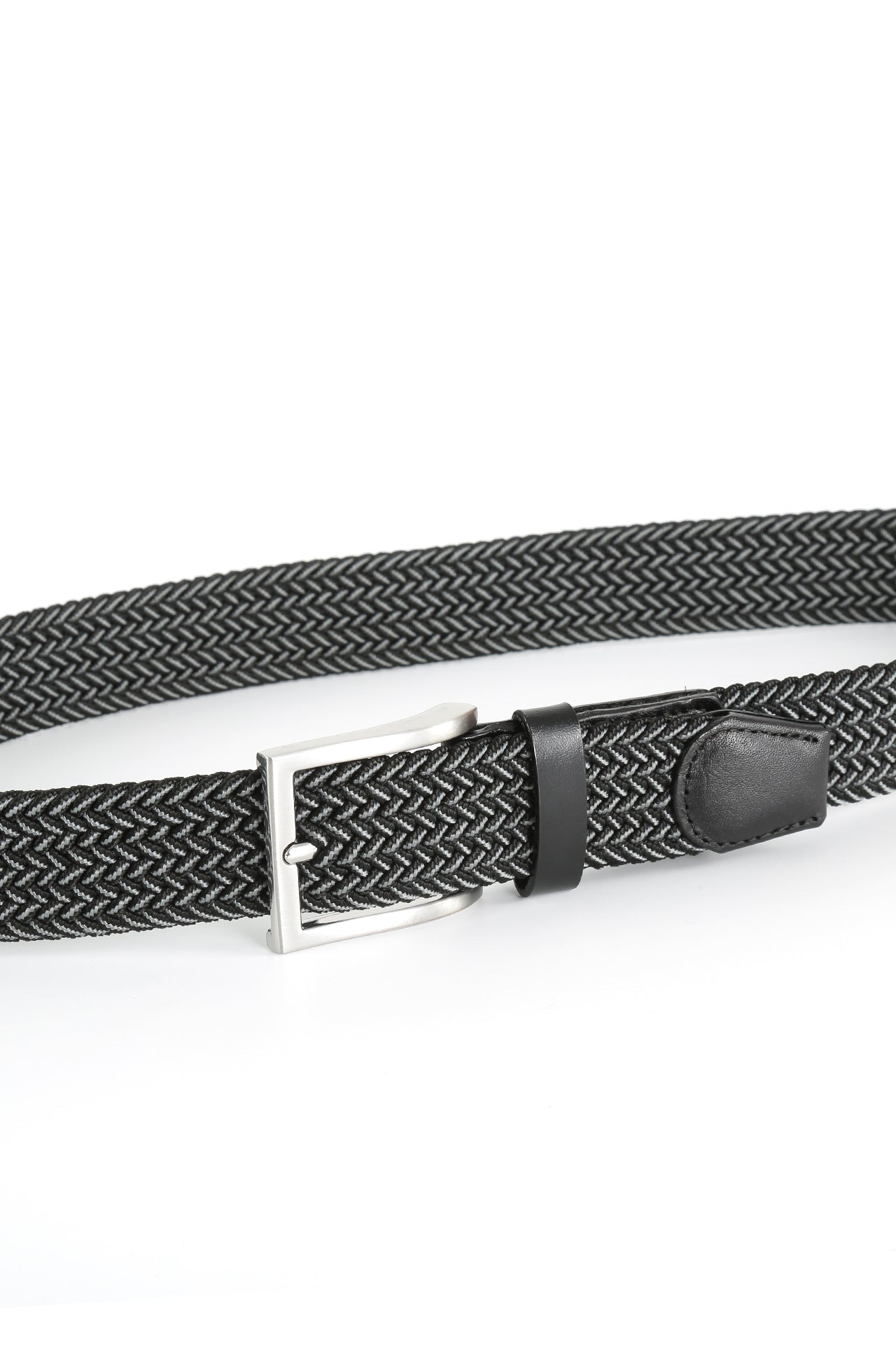 Prince Bowtie Flechtgürtel Stretchband - Gürtel geschlossen - Schwarz meliert