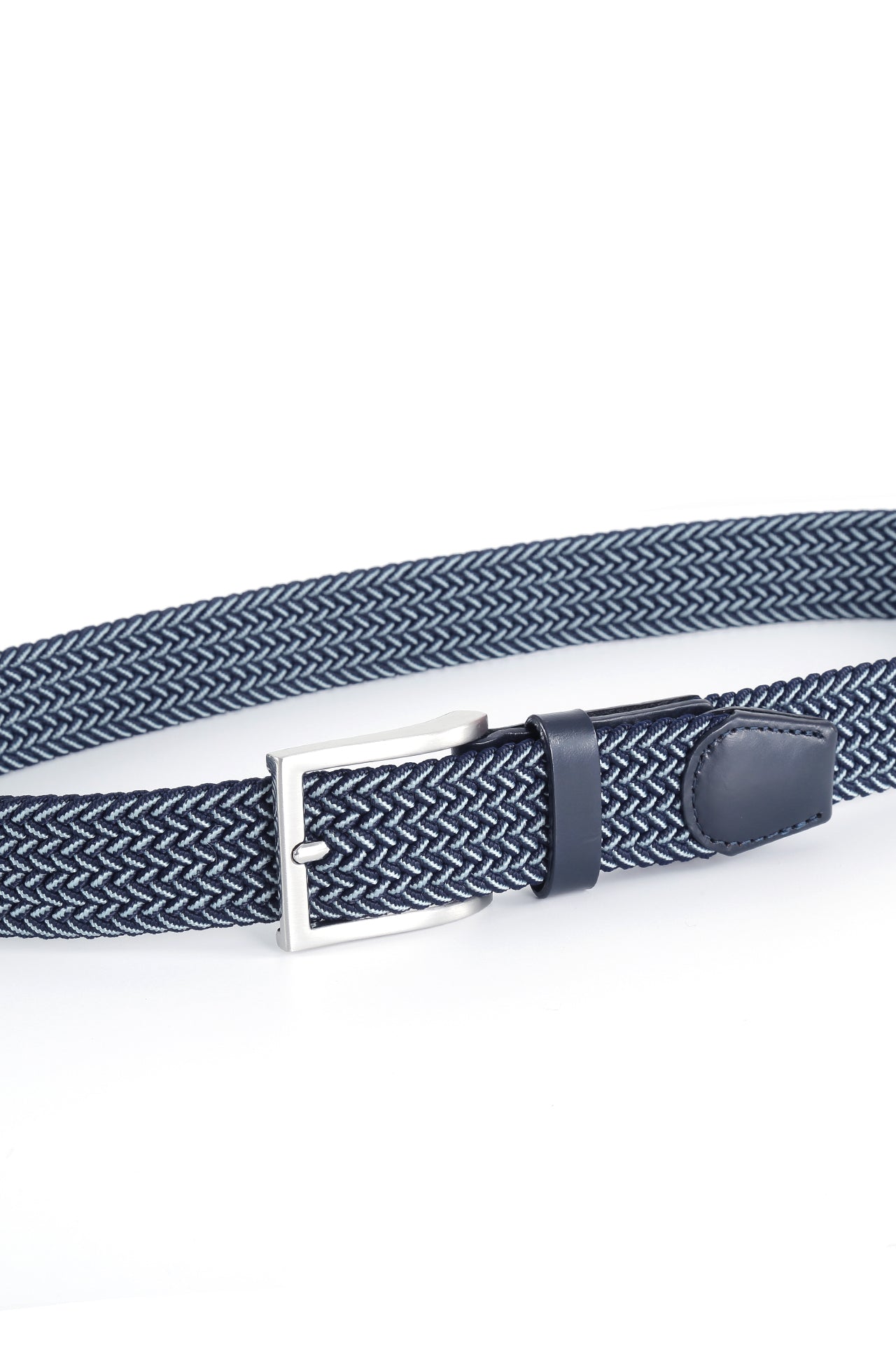 Belt navy - braided belt stretch band