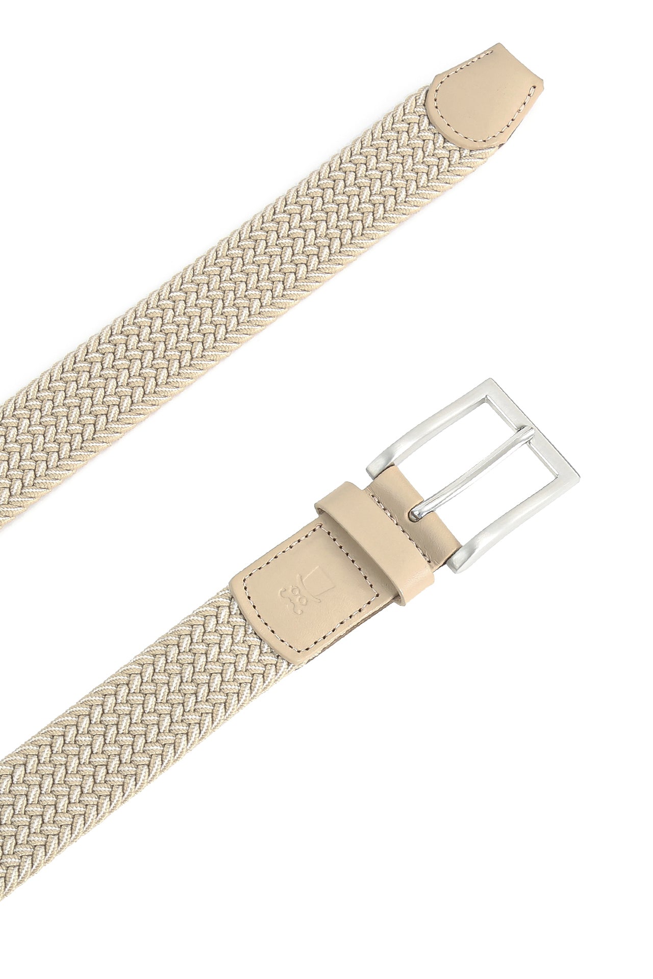 Gürtel beige - Flechtgürtel Stretchband