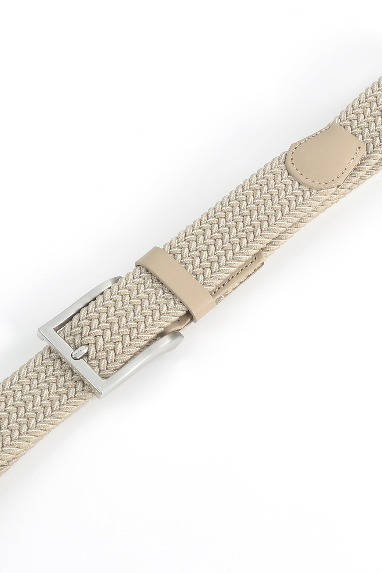 Gürtel beige - Flechtgürtel Stretchband