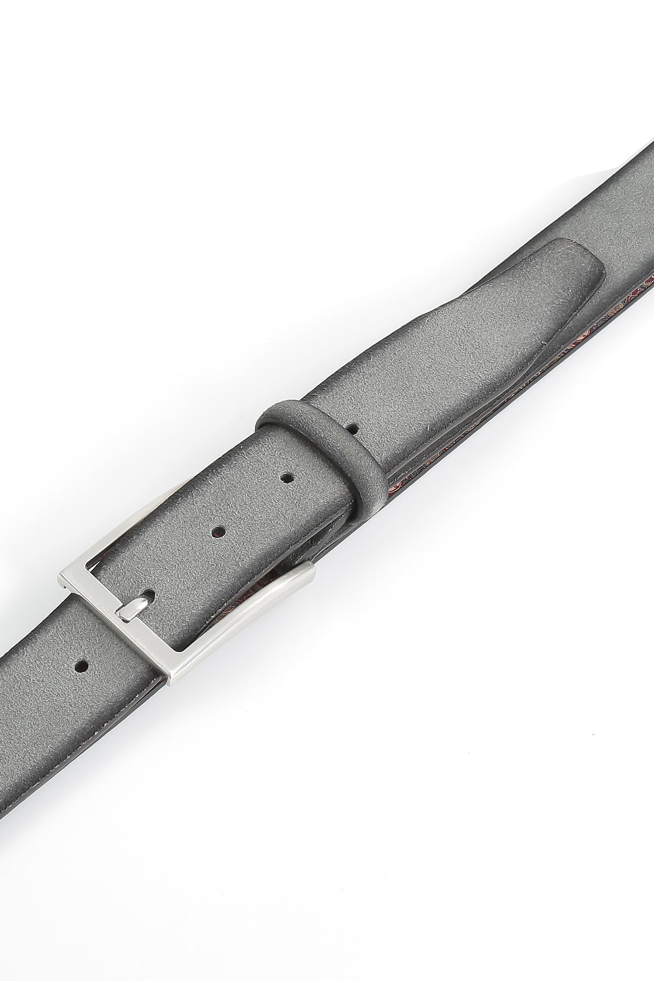 Se‪idenfalter Veloursleder Gürtel  - Gürtel geschlossen im Detail - Grau