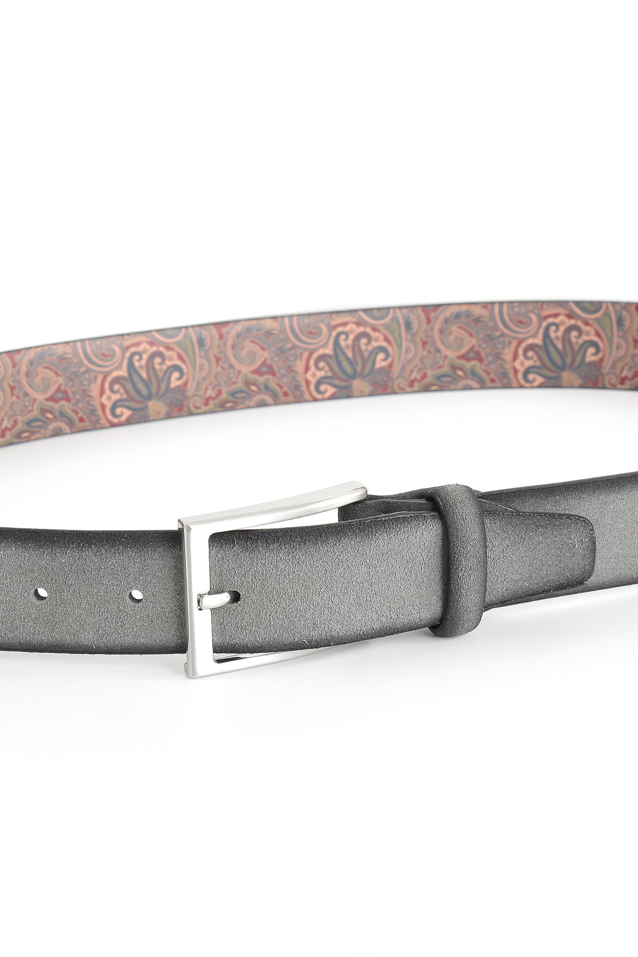 Se‪idenfalter Veloursleder Gürtel - Gürtel geschlossen - Grau