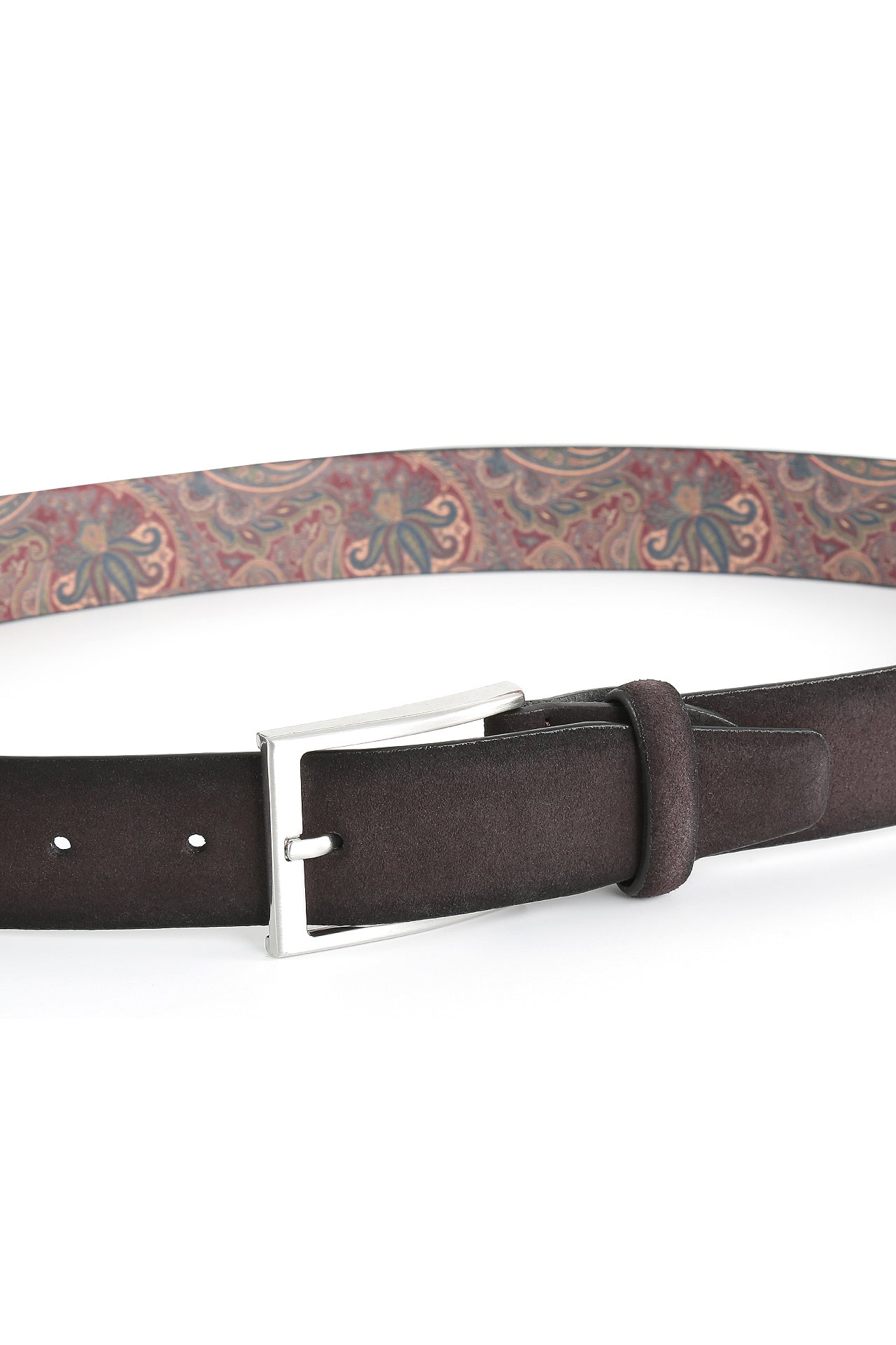 Se‪idenfalter Veloursleder Gürtel - Gürtel geschlossen - Dunkelbraun