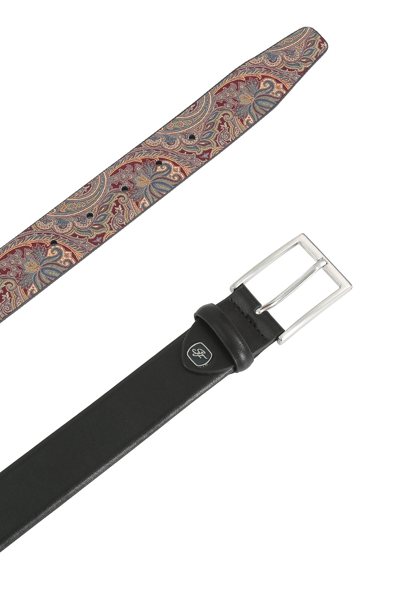 Se‪idenfalter Glattleder Gürtel - Gürtel geöffnet im Detail - Schwarz