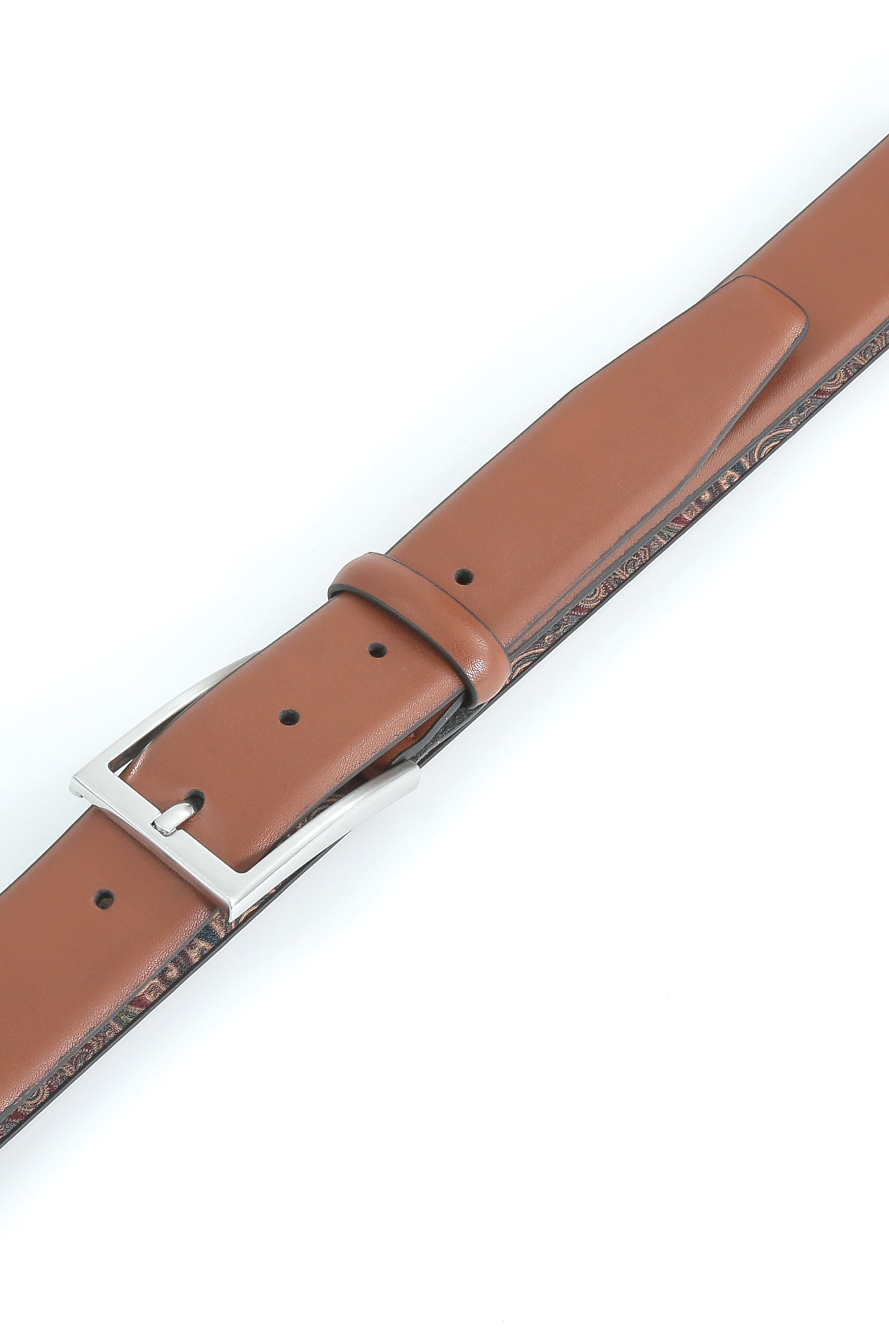 Se‪idenfalter Glattleder Gürtel - Gürtel geschlossen im Detail - Cognac