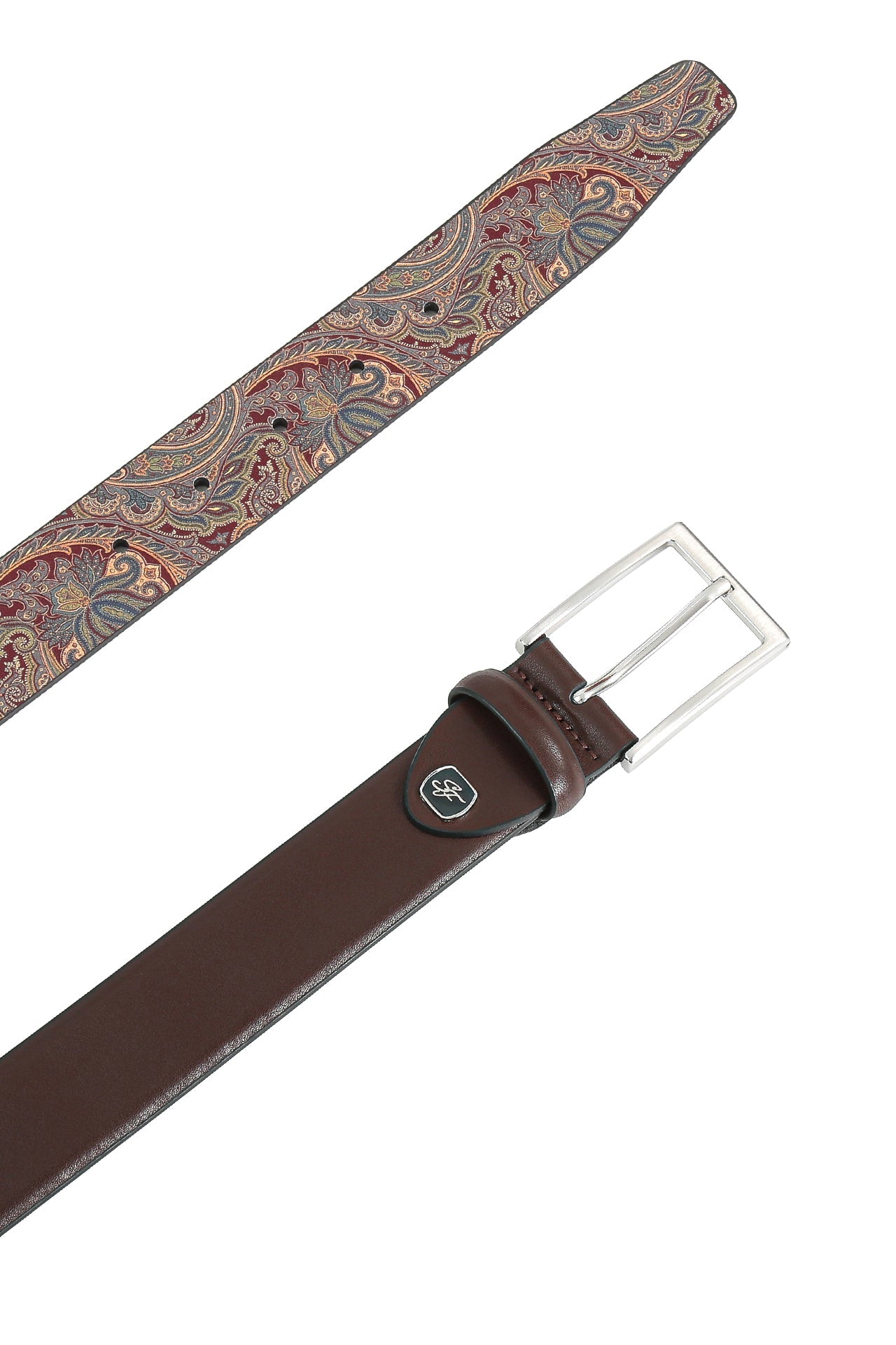 Se‪idenfalter Glattleder Gürtel - Gürtel geöffnet im Detail - Dunkelbraun