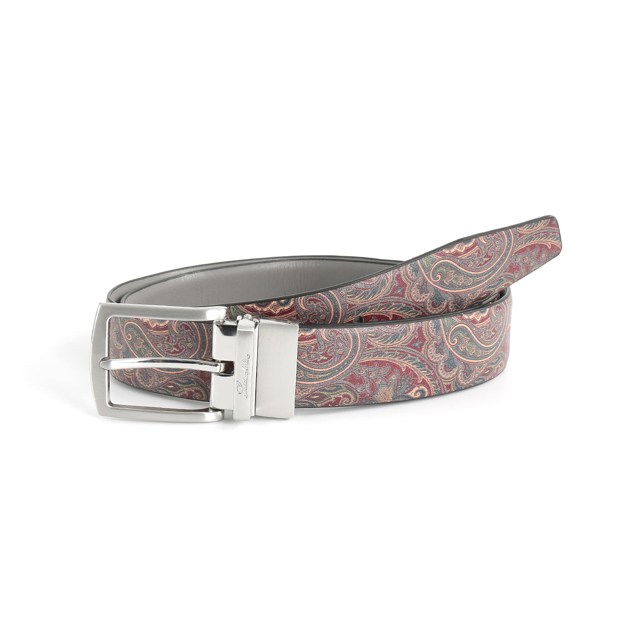 Se‪idenfalter Glattleder Wendegürtel - bedruckte Rückseite - Grau