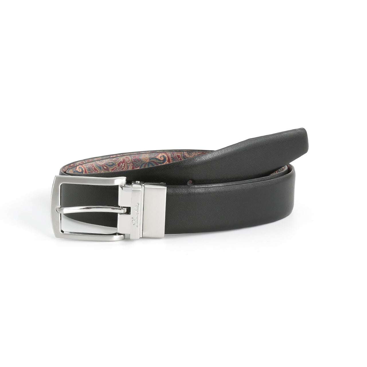 Se‪idenfalter Glattleder Wendegürtel - Schwarz