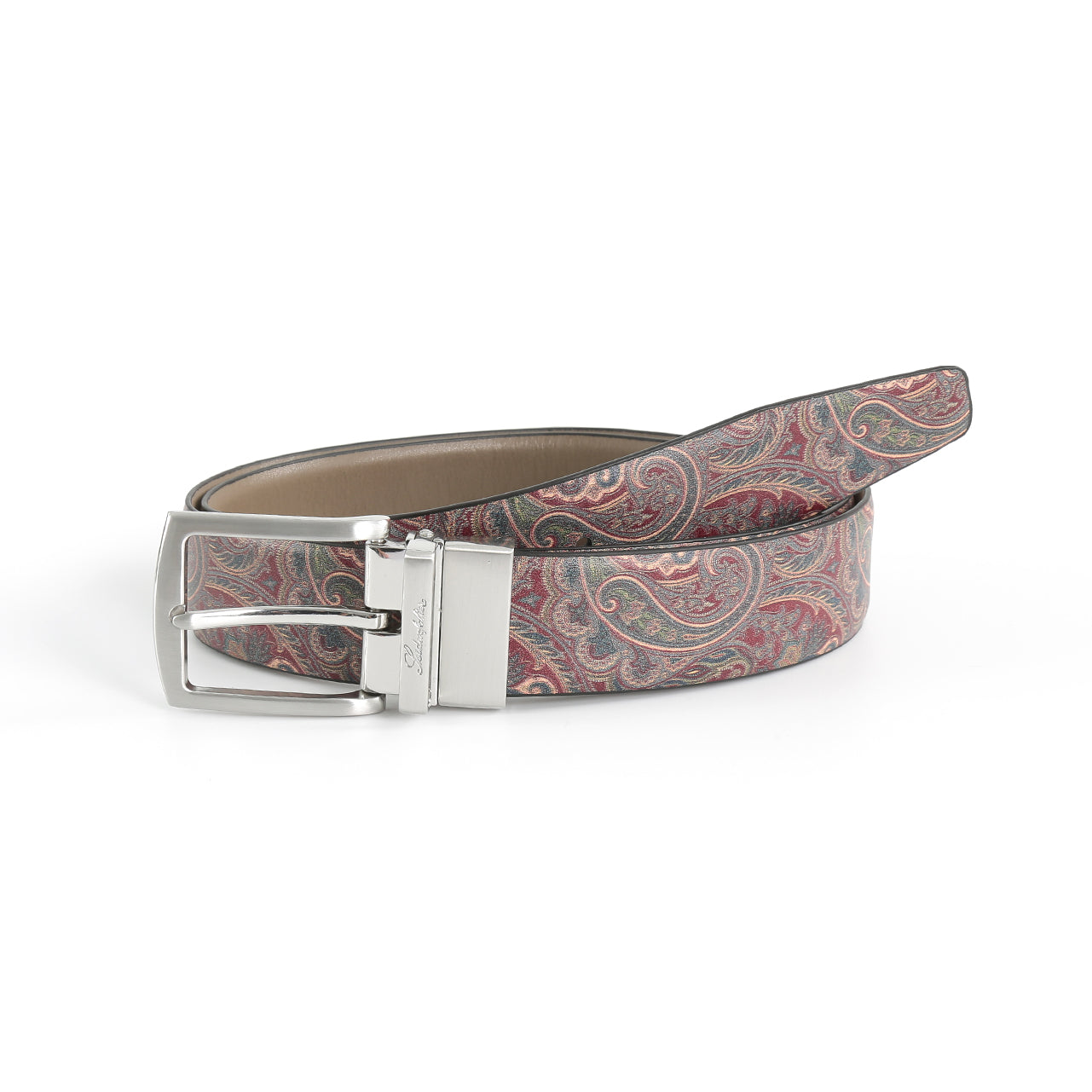 Se‪idenfalter Glattleder Wendegürtel - bedruckte Rückseite - Taupe