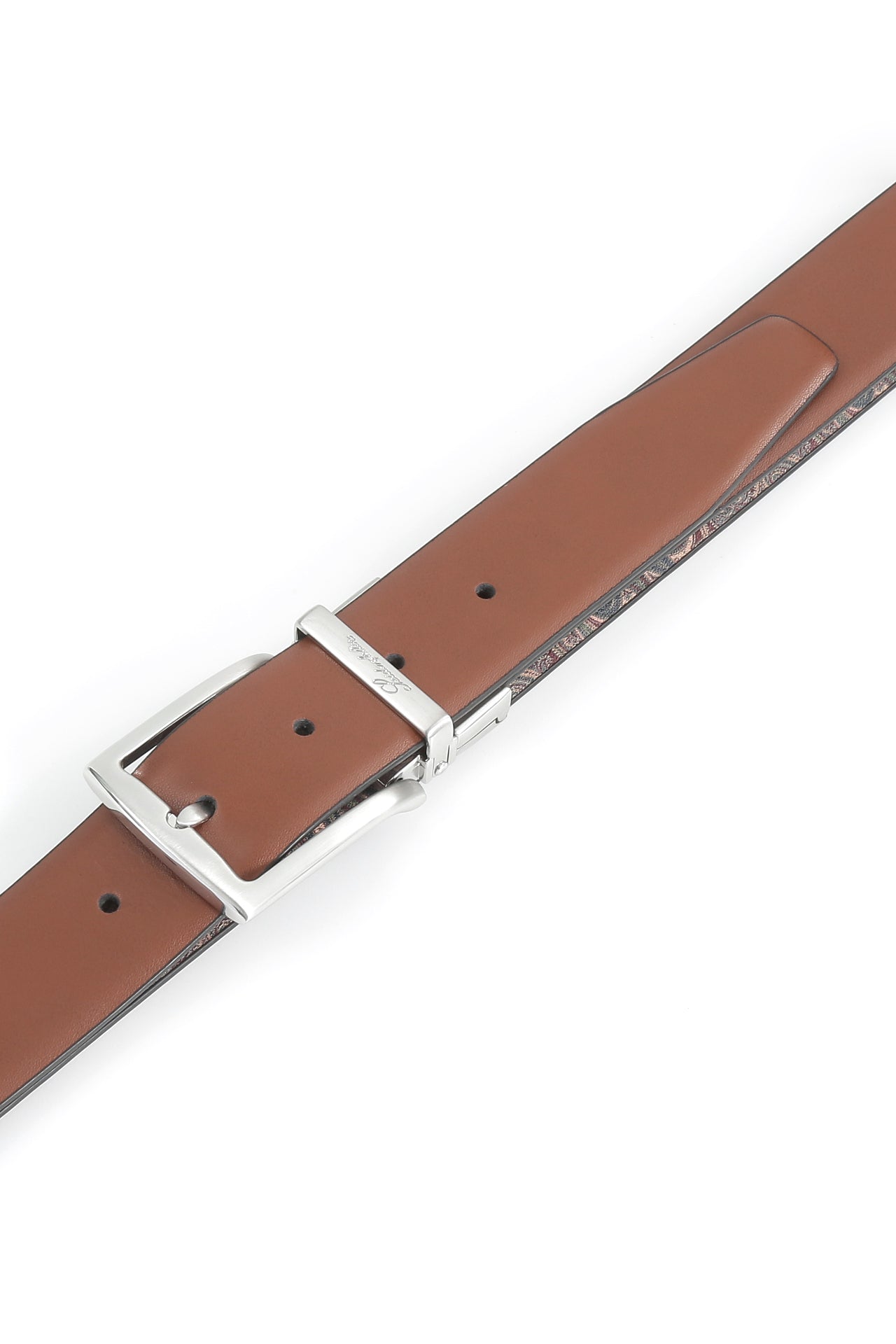 Se‪idenfalter Glattleder Wendegürtel - Gürtel geschlossen im Detail - Cognac