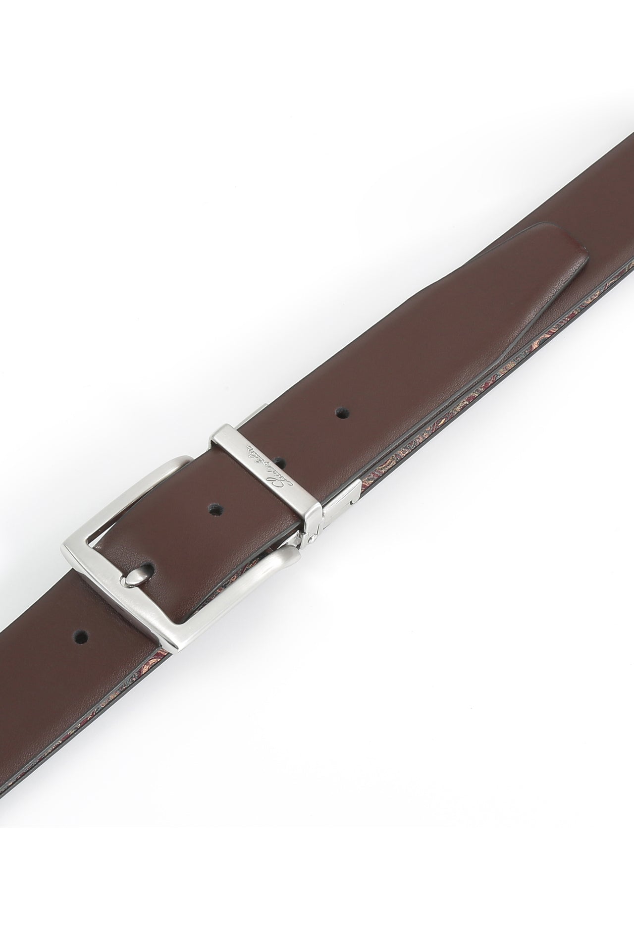 Se‪idenfalter Glattleder Wendegürtel - Gürtel geschlossen im Detail - Dunkelbraun