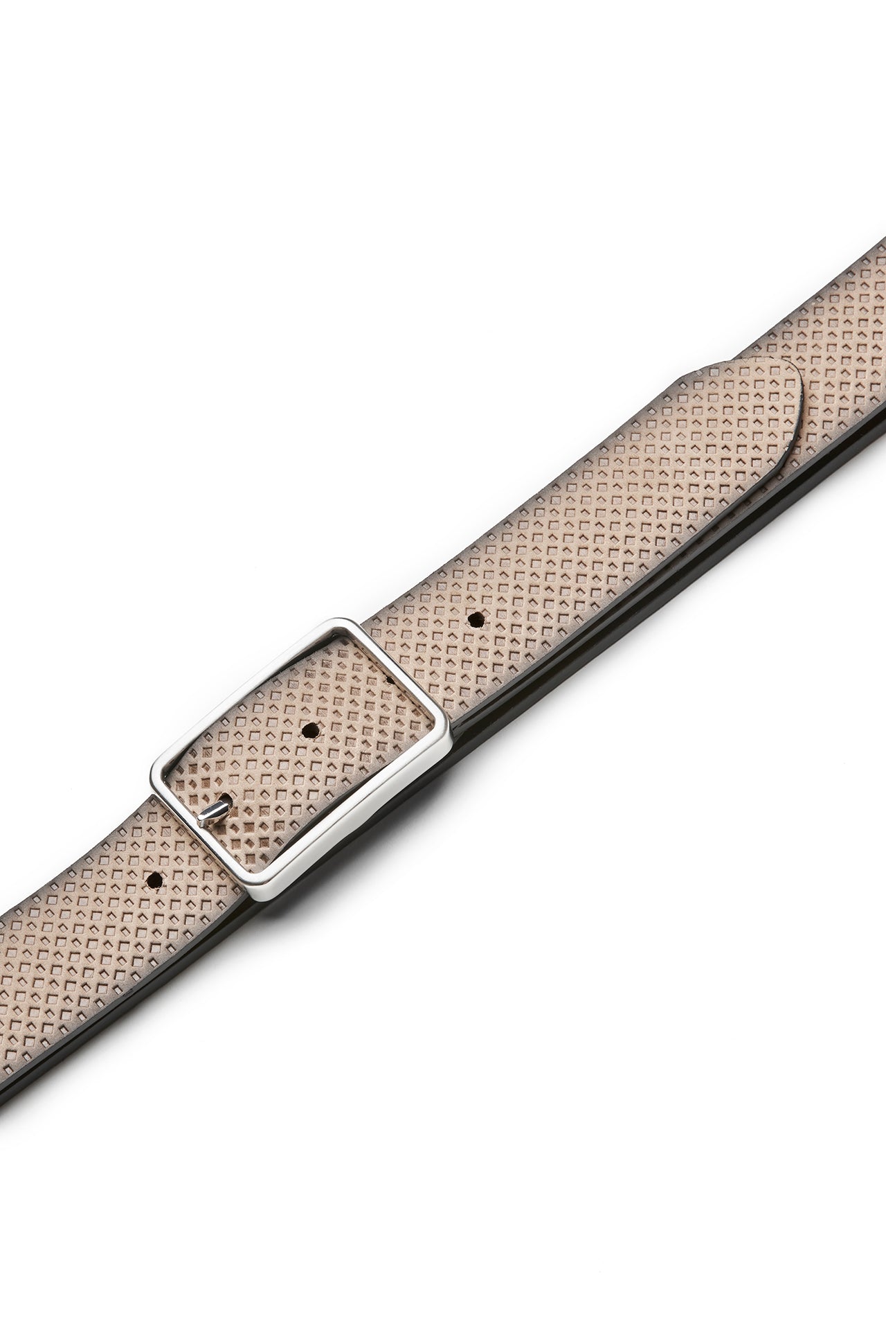 Lederwendegürtel Struktur - Taupe