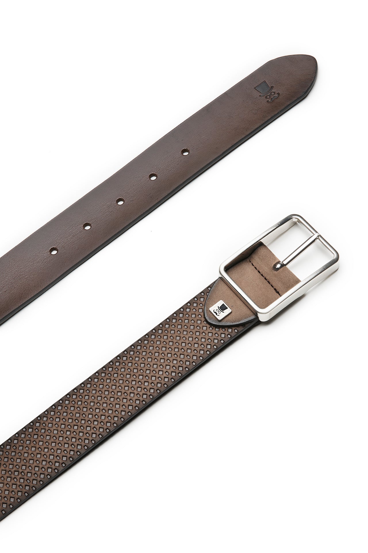 Lederwendegürtel Struktur - Beige