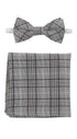 Prince Bowtie Kids Set - Schleife + Einstecktuch - Grau