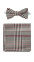 Prince Bowtie Kids Set - Schleife + Einstecktuch - Beige/Rot