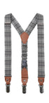 Prince Bowtie Kids Hosenträger - Karomuster - Grau