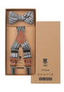 Prince Bowtie Kids Set - Hosenträger + Fliege - Box - Grau/Blau