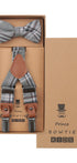 Prince Bowtie Kids Set - Hosenträger + Fliege - Box - Grau/Blau