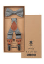 Prince Bowtie Kids Set - Hosenträger + Fliege - Box - Grau