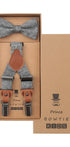 Prince Bowtie Kids Set - Hosenträger + Fliege - Box - Grau