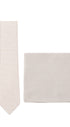 Prince Bowtie Set Krawatte + Einstecktuch im Micro-Design - Beige