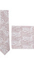 Prince Bowtie Set Krawatte + Einstecktuch im Paisley-Design - Altrosa