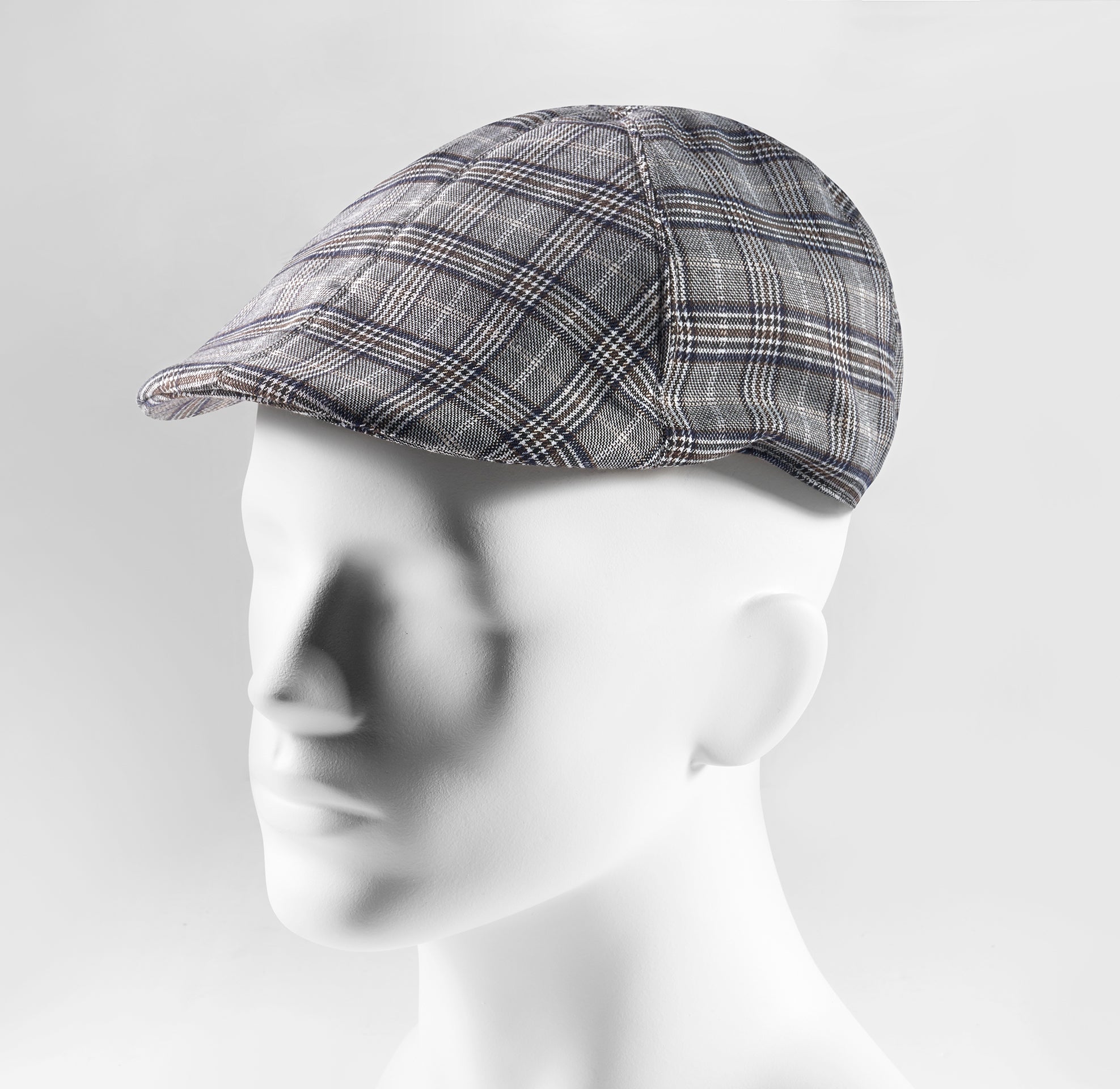 Prince Bowtie Schiebermütze im edlen Karo-Design - Beige/Grau