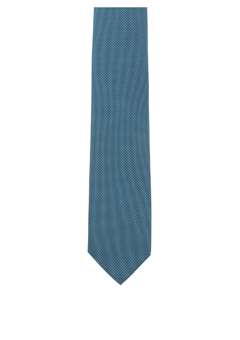 Seidenfalter Basic Picoté Krawatte - 7 cm - Vorderseite der Krawatte - Petrol