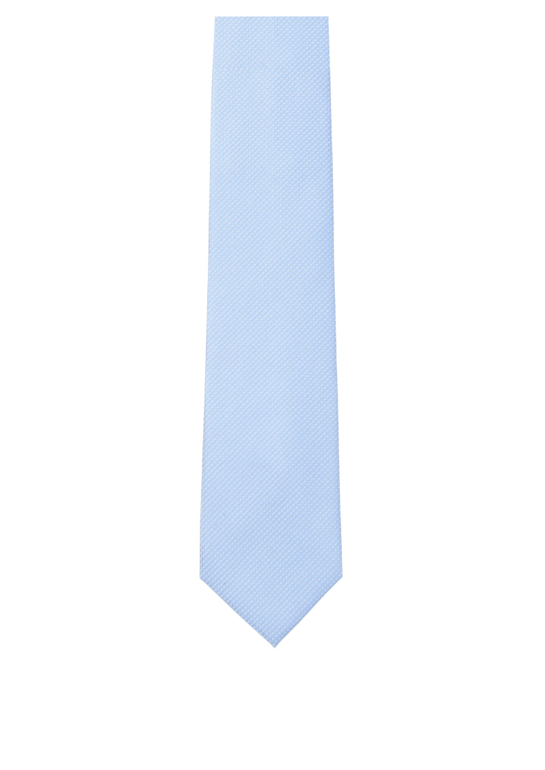 Seidenfalter Basic Picoté Krawatte - 7 cm - Vorderseite der Krawatte - Hellblau
