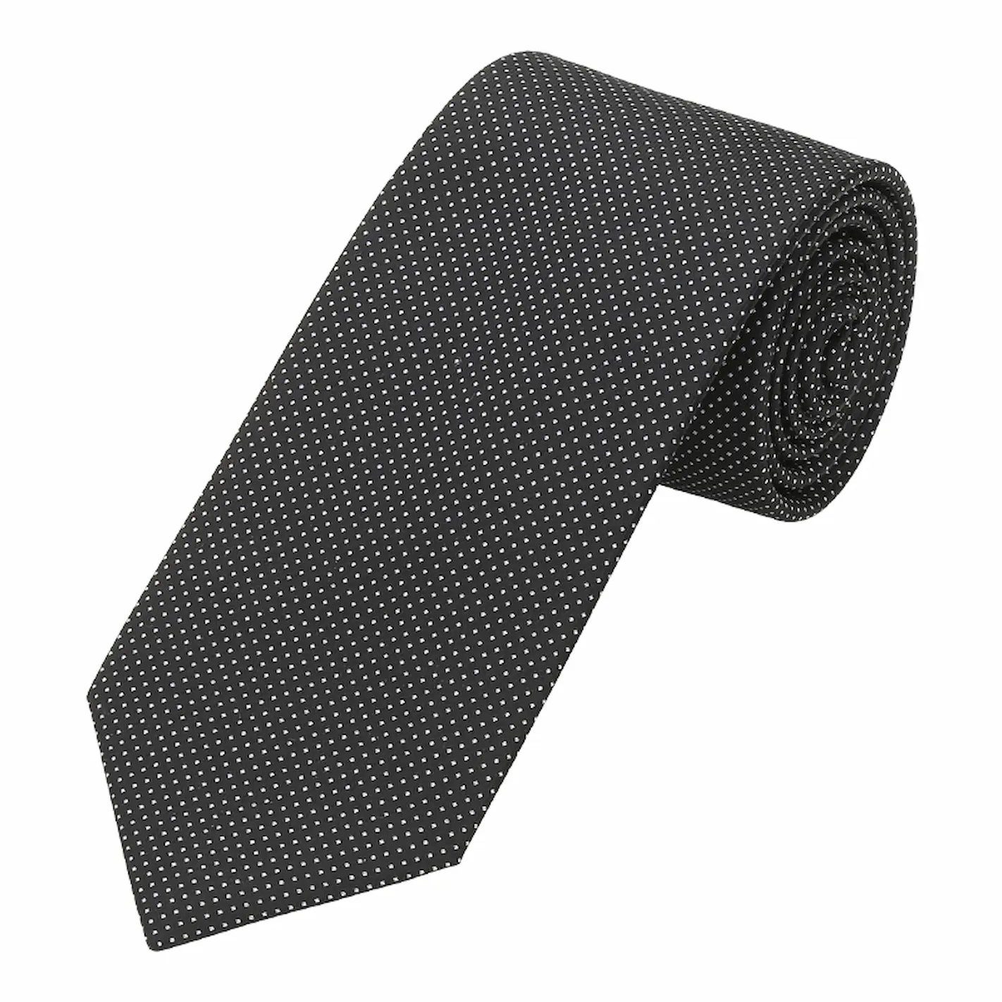 Basic Picoté Krawatte - 7 cm - Schwarz