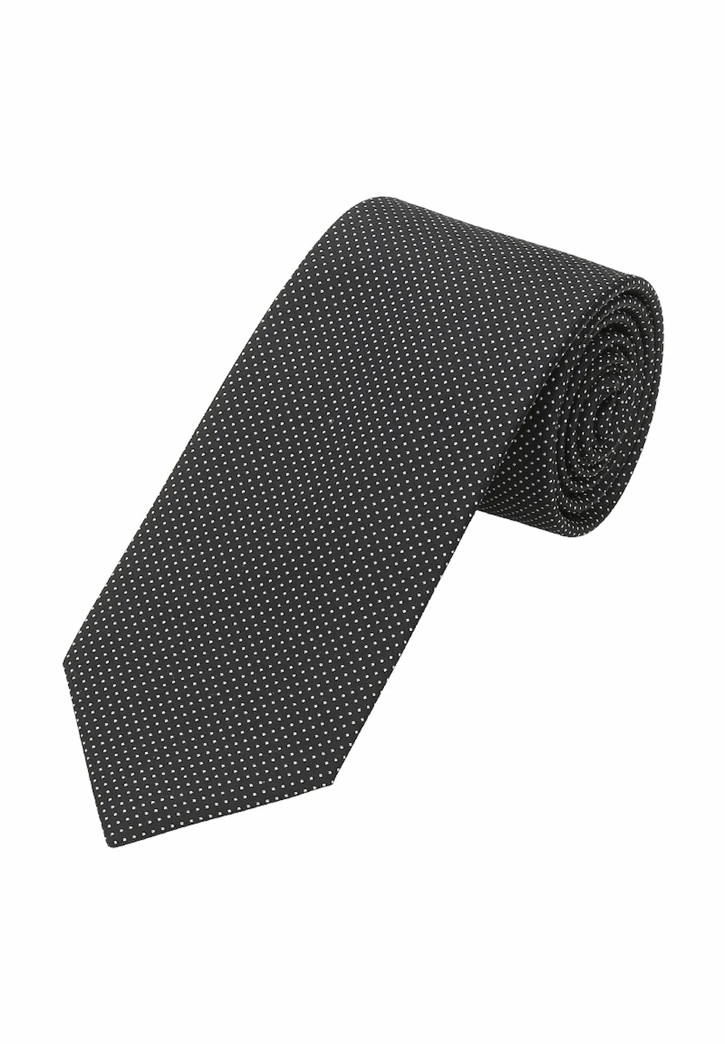 Basic Picoté Krawatte - 7 cm - Schwarz