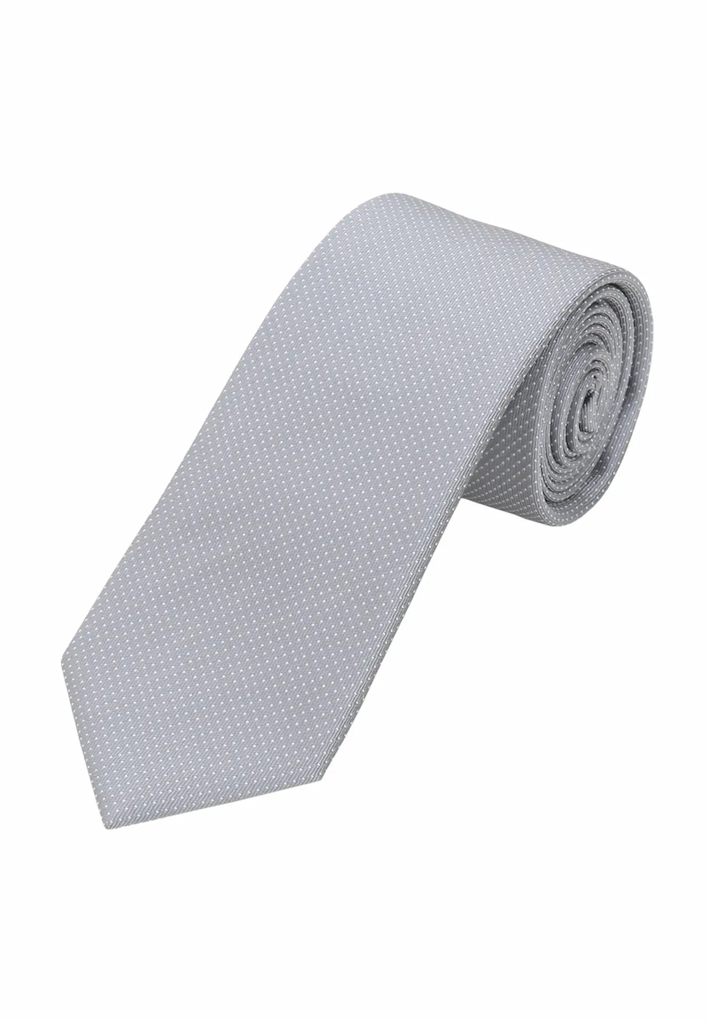 Basic Picoté Krawatte - 7 cm - Grau