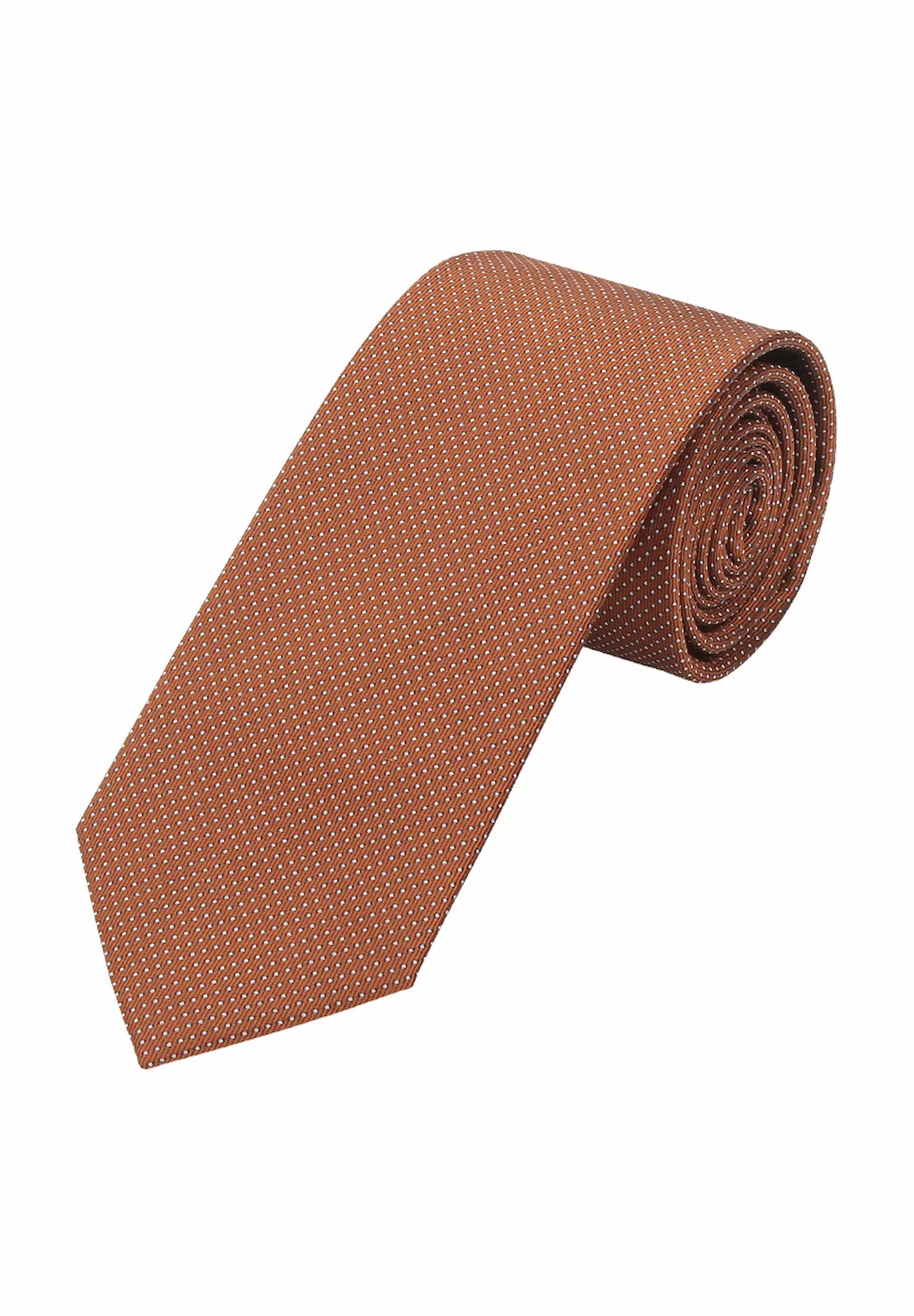 Basic Picoté Krawatte - 7 cm - Cognac